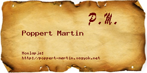 Poppert Martin névjegykártya